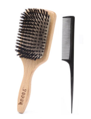 Bristle paddle hair brush makes detangling and styling much easier.