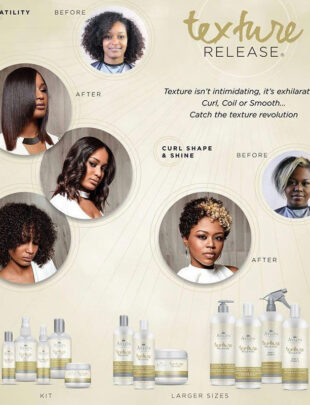 texture release this allows the client to have optional textural change with increased combing manageability.
