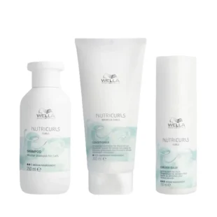 Wella Professionals Nutricurls Micellar Shampoo For Curls, Detangling Conditioner For Waves & Curls And Curlixir Balm